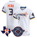 Davalo H.Astros #3 Jeremy Pe?a Player White City Connect Texas Patch Vapor Premier Limited Elite Home Stitched Jerseys