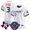 Davalo H.Astros #3 Jeremy Pe?a Player White City Connect Texas Patch Vapor Premier Limited Home Stitched Jerseys