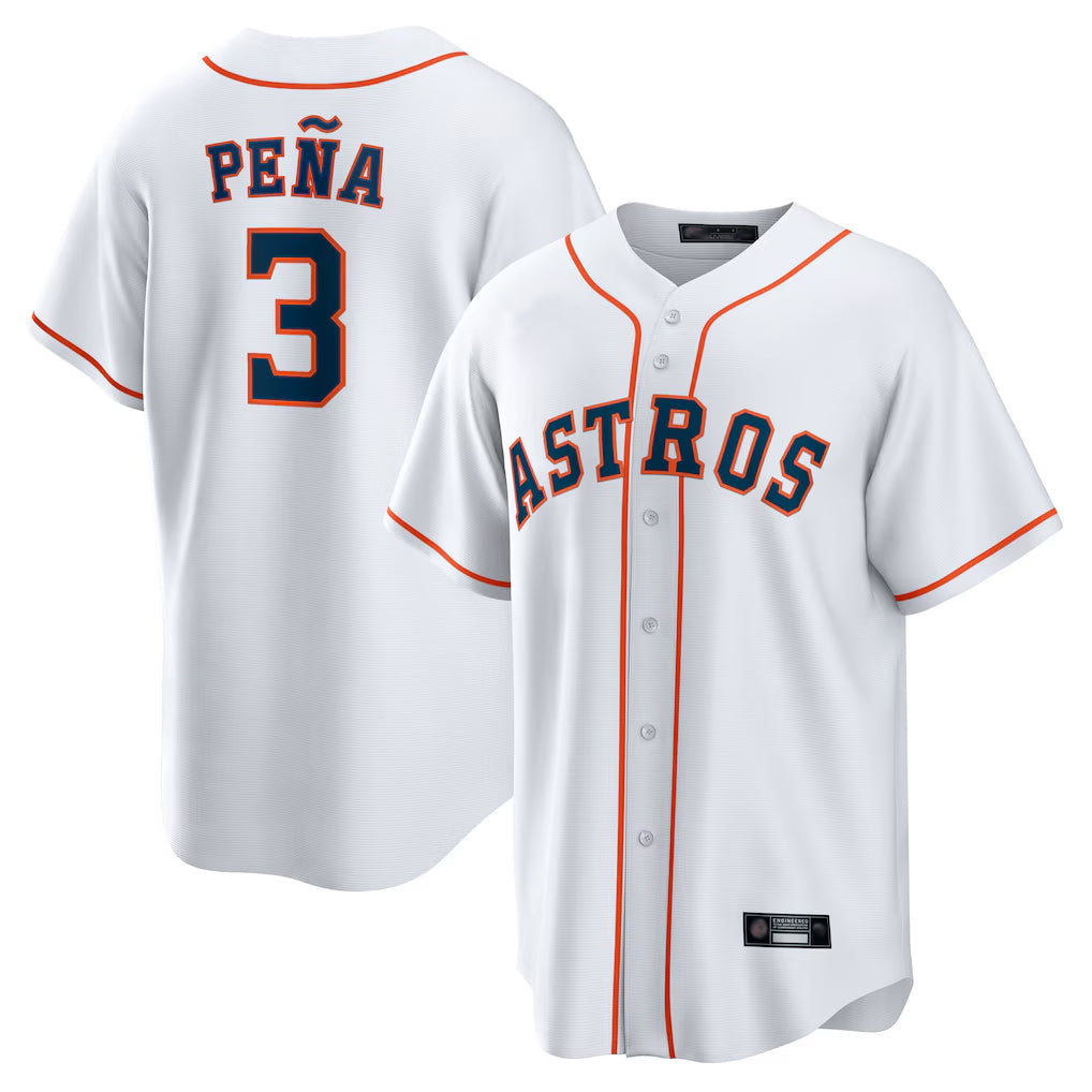 Davalo H.Astros #3 Jeremy Pe?a Player White Home Game Stitched Jerseys