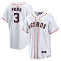 Davalo H.Astros #3 Jeremy Pe?a Player White Home Game Stitched Jerseys