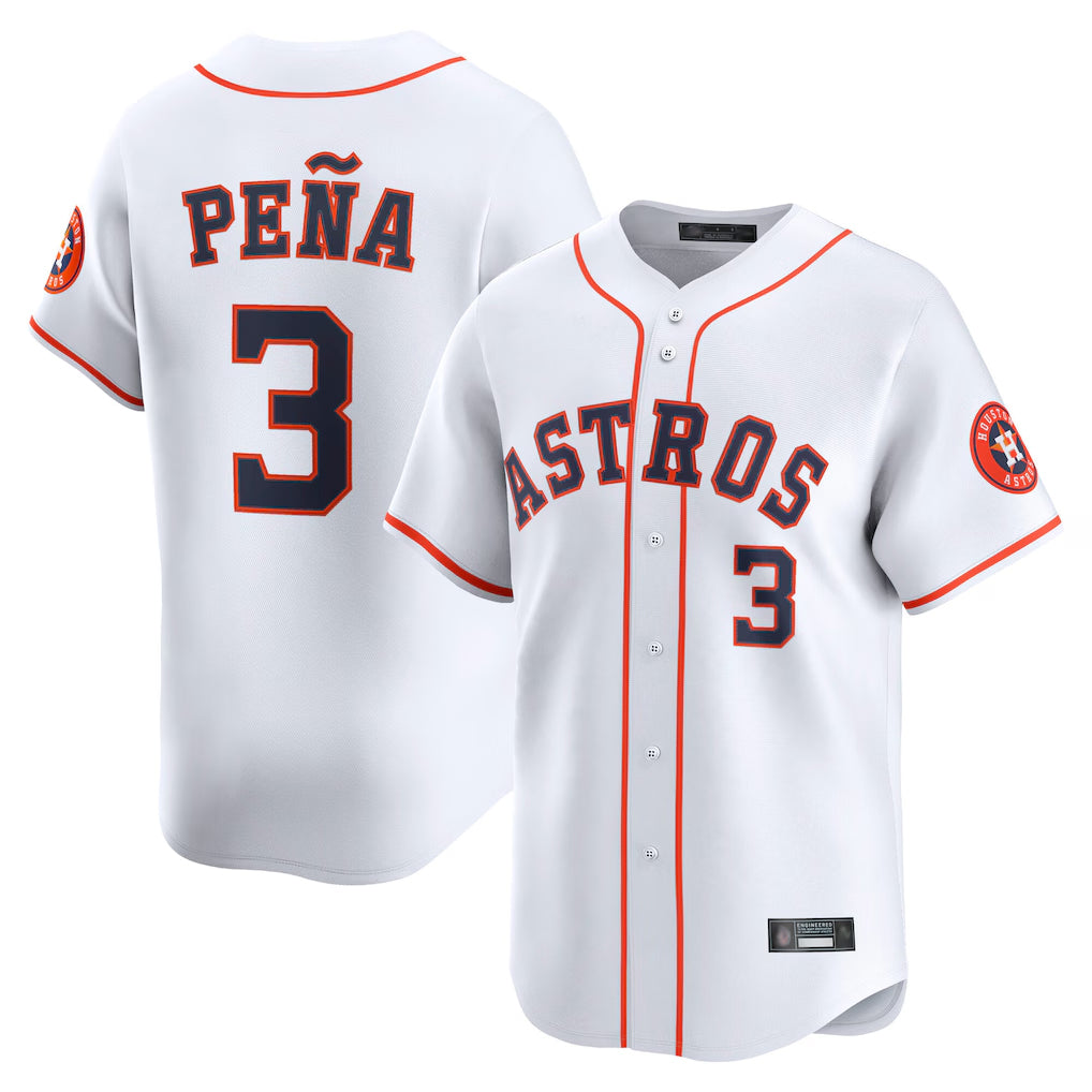 Davalo H.Astros #3 Jeremy Pe?a Player White Home Limited Stitched Jerseys