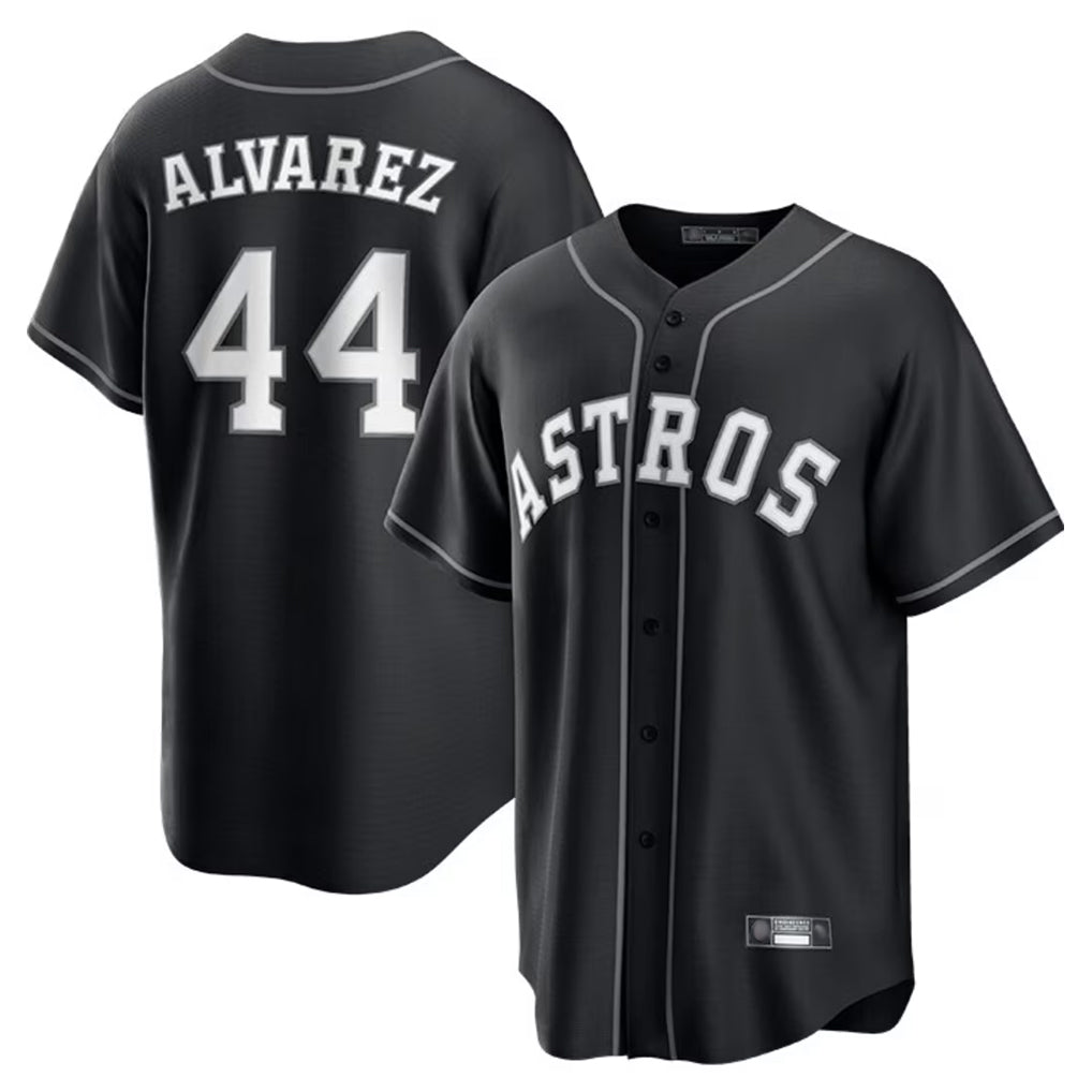 Davalo H.Astros #44 Yordan Alvarez Player Black Home Game Stitched Jerseys