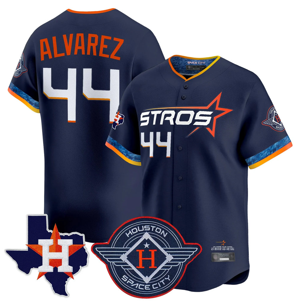 Davalo H.Astros #44 Yordan Alvarez Player Navy City Connect Texas Patch Vapor Premier Limited Home Stitched Jerseys