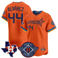 Davalo H.Astros #44 Yordan Alvarez Player Orange City Connect Texas Patch Vapor Premier Limited Home Stitched Jerseys
