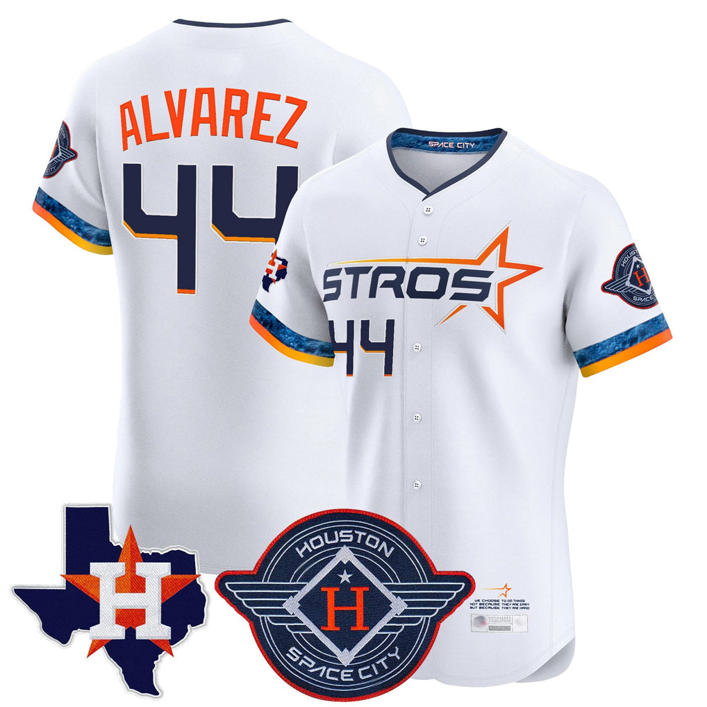 Davalo H.Astros #44 Yordan Alvarez Player White City Connect Texas Patch Vapor Premier Limited Elite Home Stitched Jerseys