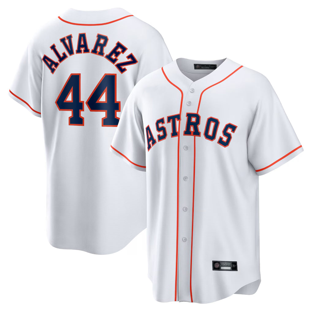 Davalo H.Astros #44 Yordan Alvarez Player White Home Game Stitched Jerseys