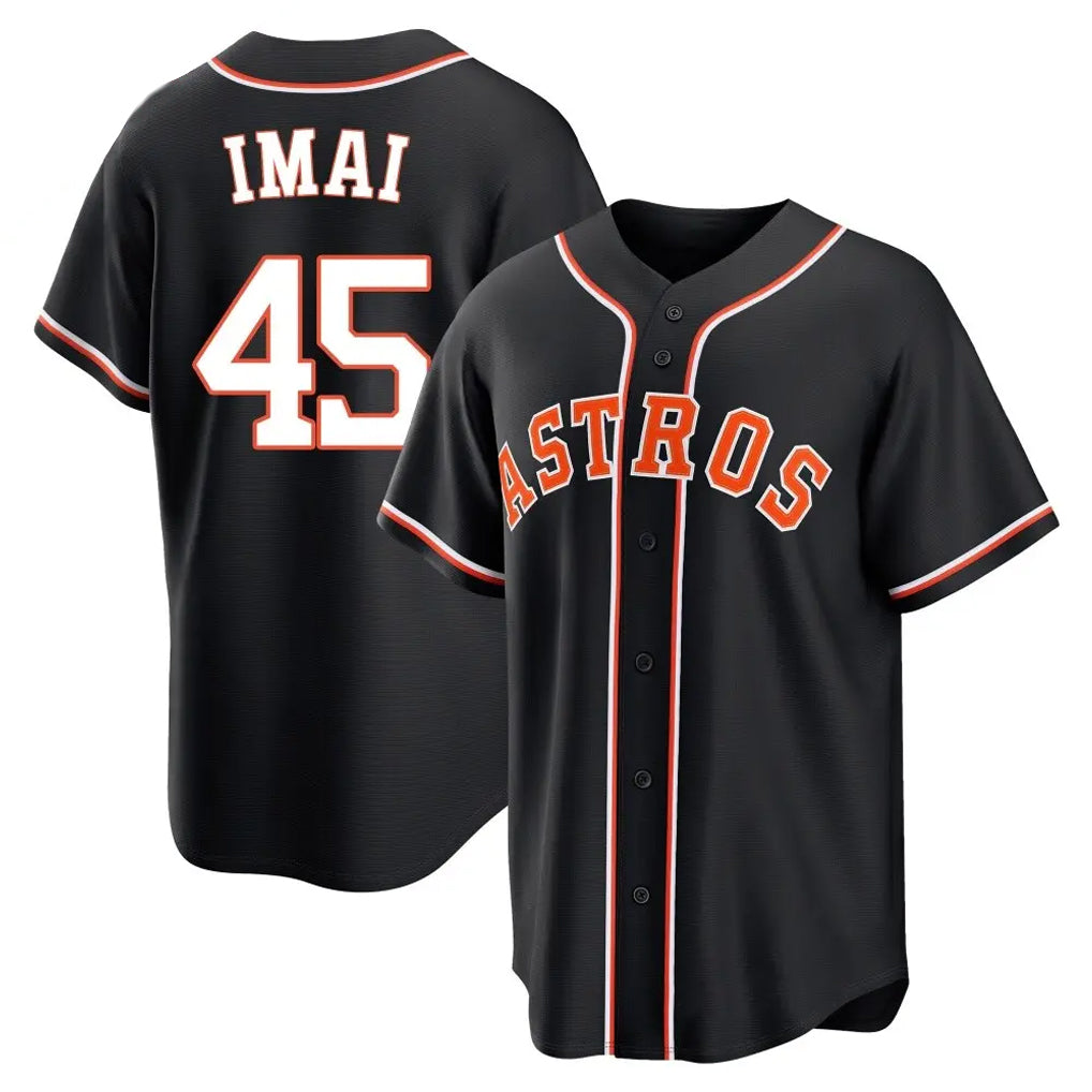 Davalo H.Astros #45 Tatsuya Imai Player Black Fashion Out Home Game Stitched Jerseys
