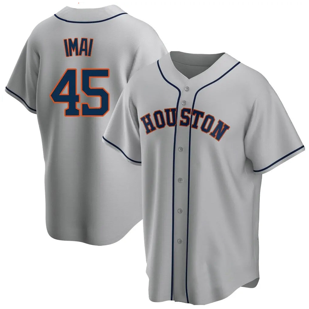 Davalo H.Astros #45 Tatsuya Imai Player Gray Home Game Stitched Jerseys
