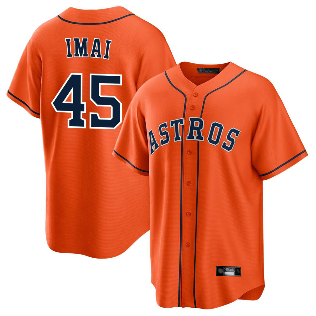 Davalo H.Astros #45 Tatsuya Imai Player Orange Home Game Stitched Jerseys