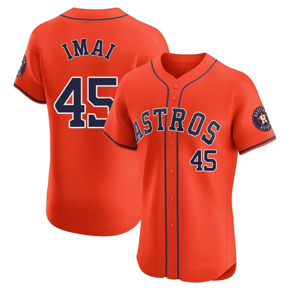 Davalo H.Astros #45 Tatsuya Imai Player Orange Home Limited Elite Stitched Jerseys