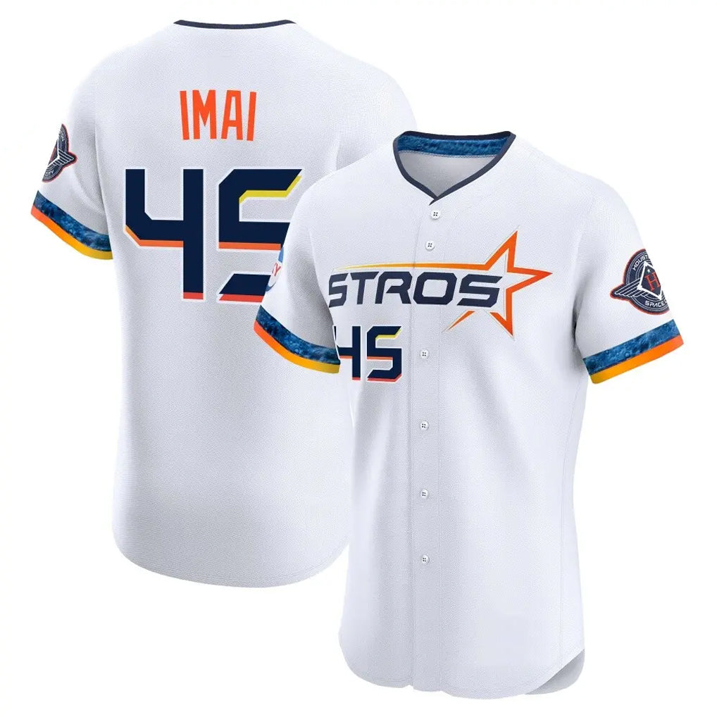 Davalo H.Astros #45 Tatsuya Imai Player White City Connect Limited Elite Home Stitched Jerseys