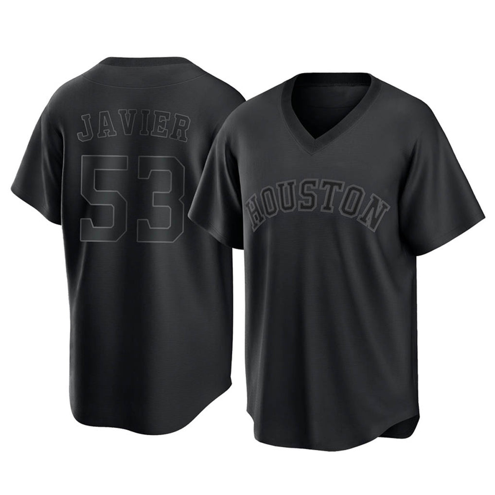 Davalo H.Astros #53 Cristian Javier Player Black Fashion T-shirt Home Game Stitched Jerseys