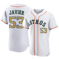 Davalo H.Astros #53 Cristian Javier Player Gold Collection Limited Elite Home Stitched Jerseys