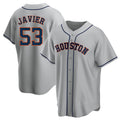 Davalo H.Astros #53 Cristian Javier Player Gray Home Game Stitched Jerseys