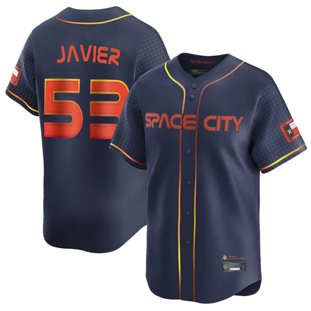 Davalo H.Astros #53 Cristian Javier Player Navy City Connect Home Limited Stitched Jerseys