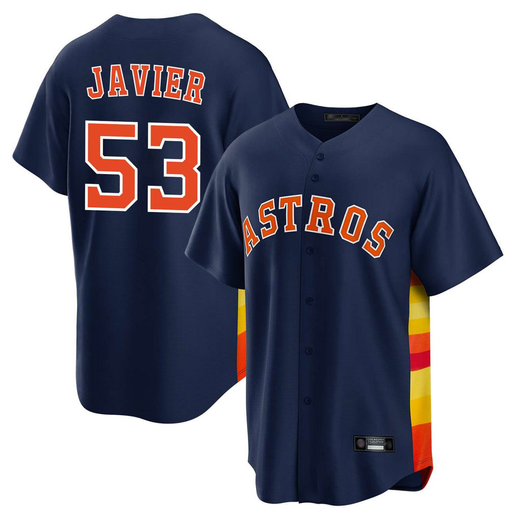 Davalo H.Astros #53 Cristian Javier Player Navy Home Game Stitched Jerseys