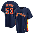 Davalo H.Astros #53 Cristian Javier Player Navy Home Game Stitched Jerseys