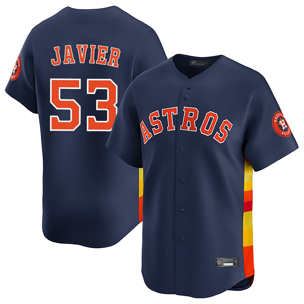 Davalo H.Astros #53 Cristian Javier Player Navy Home Limited Stitched Jerseys