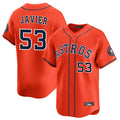 Davalo H.Astros #53 Cristian Javier Player Orange Home Limited Stitched Jerseys