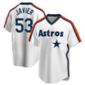 Davalo H.Astros #53 Cristian Javier Player White Cooperstown Collection T-shirt Stitched Jerseys