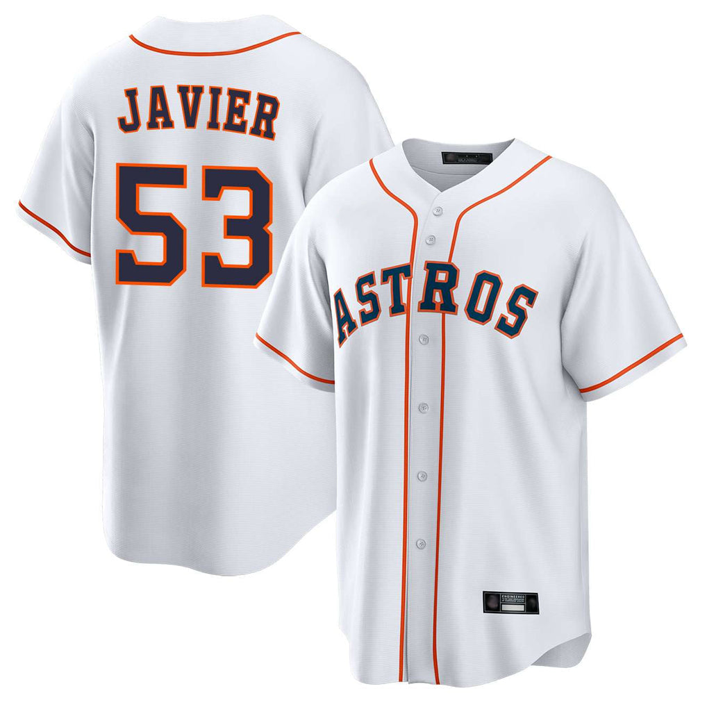 Davalo H.Astros #53 Cristian Javier Player White Home Game Stitched Jerseys