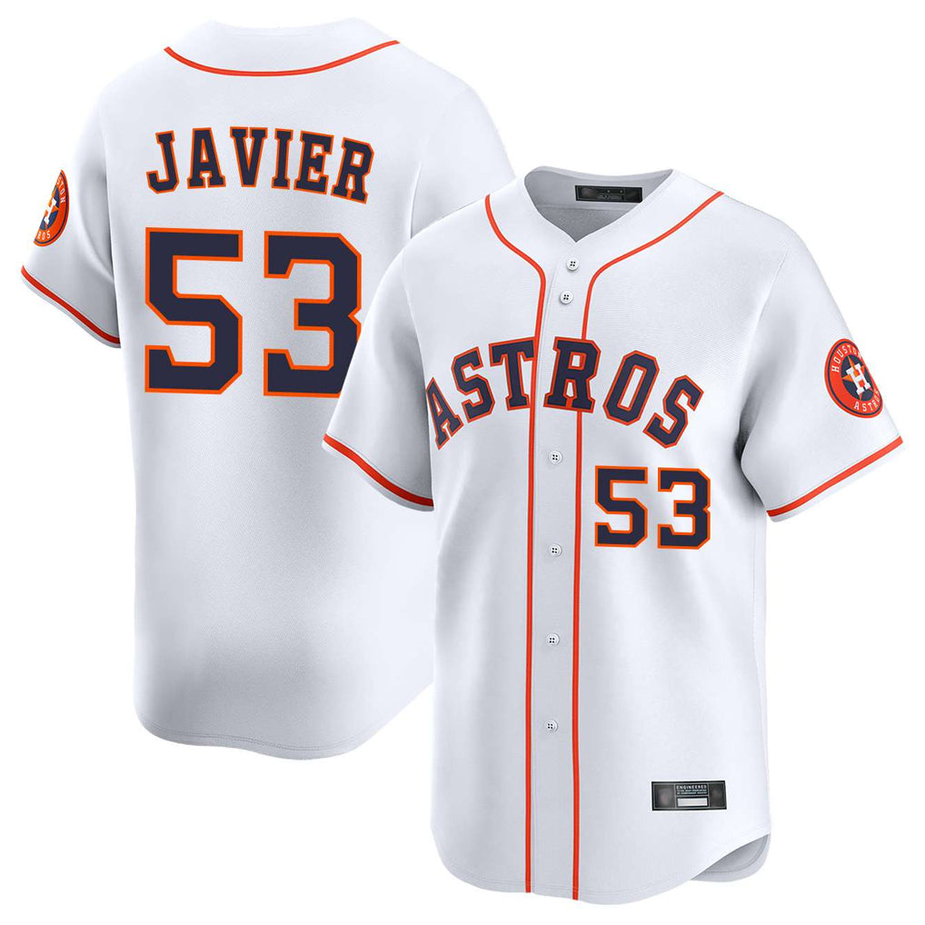 Davalo H.Astros #53 Cristian Javier Player White Home Limited Stitched Jerseys