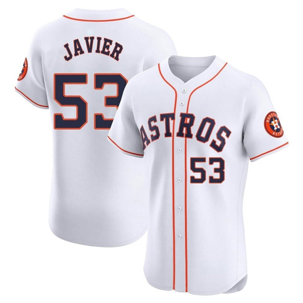 Davalo H.Astros #53 Cristian Javier Player White Limited Elite Home Stitched Jerseys