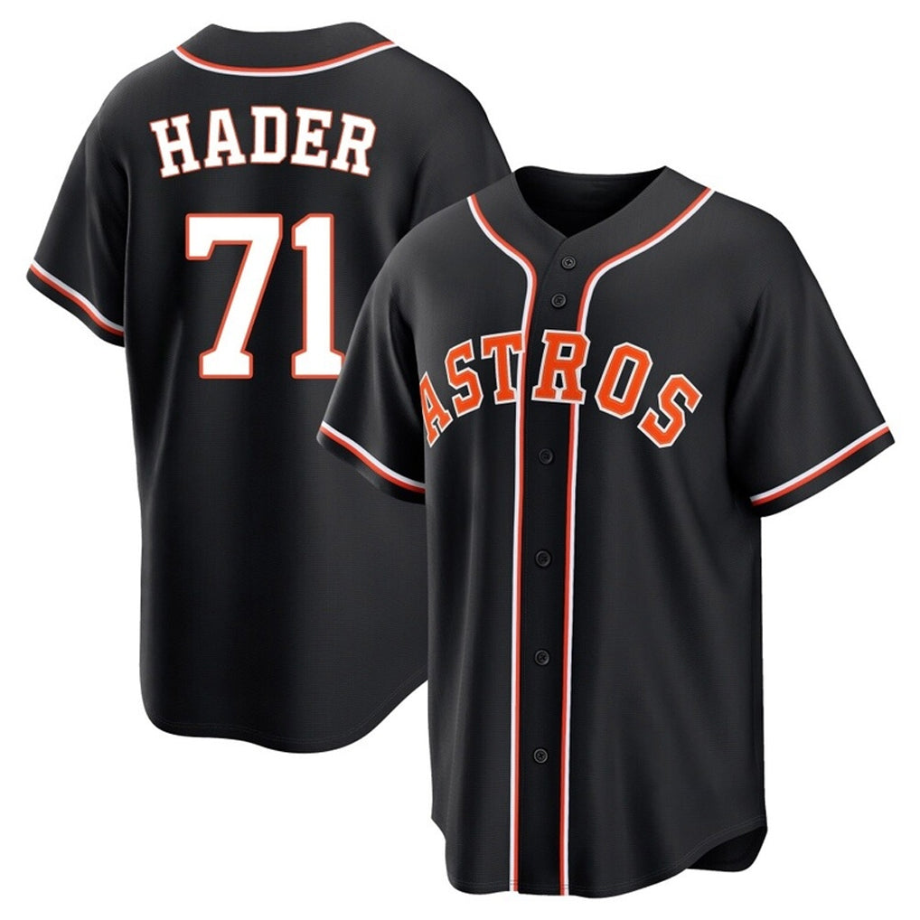 Davalo H.Astros #71 Josh Hader Player Black Fashion Out Home Game Stitched Jerseys