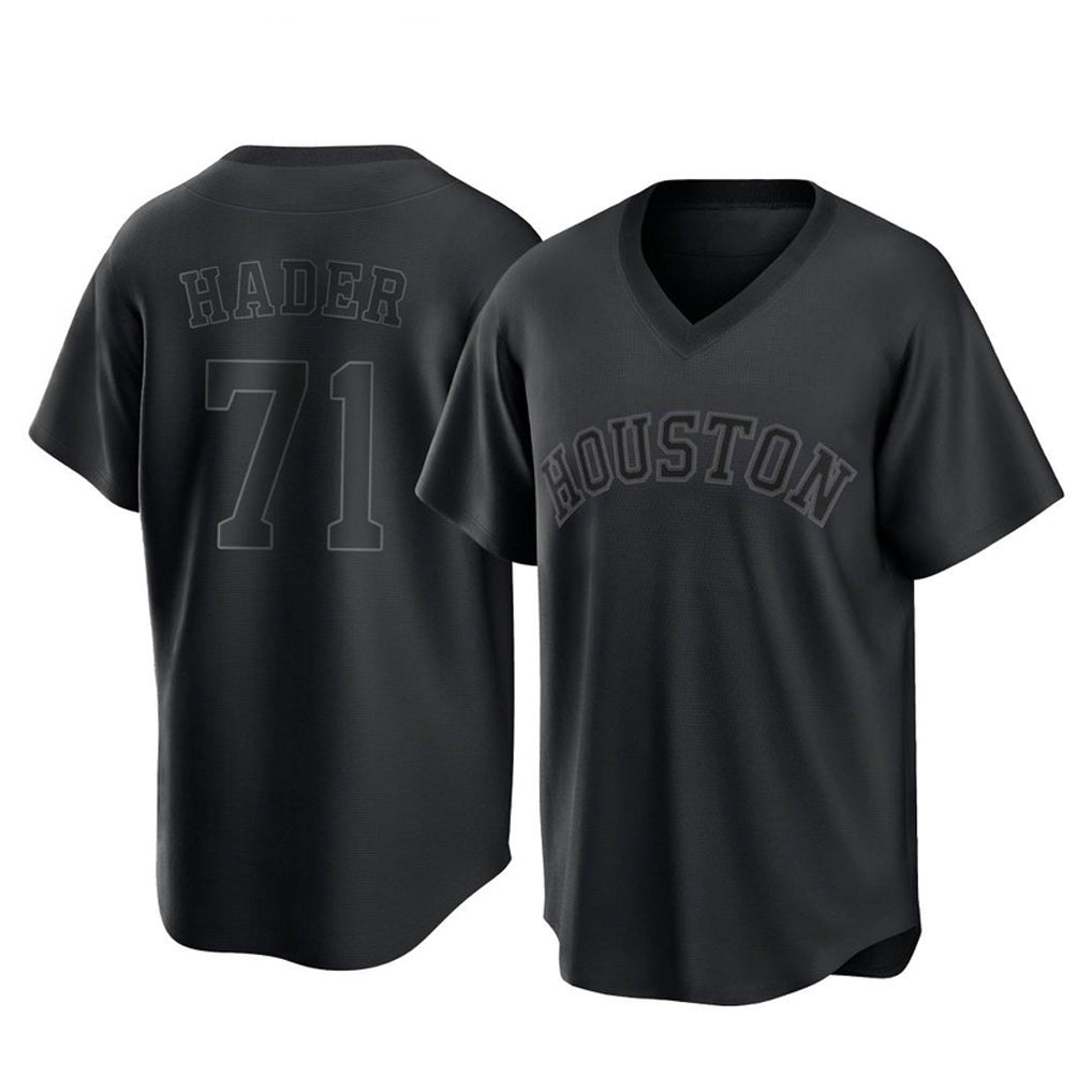 Davalo H.Astros #71 Josh Hader Player Black Fashion T-shirt Home Game Stitched Jerseys