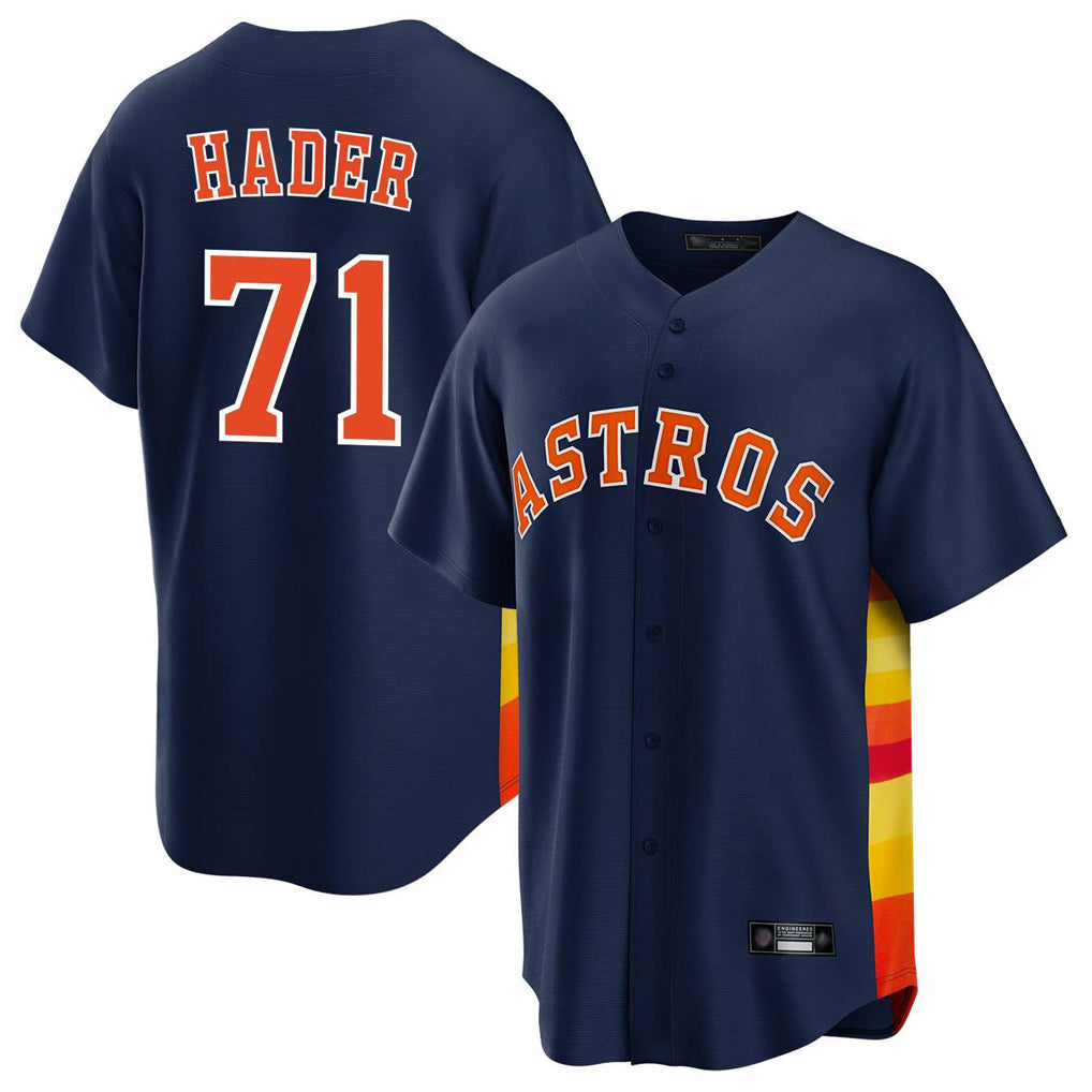 Davalo H.Astros #71 Josh Hader Player Navy Home Game Stitched Jerseys
