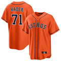 Davalo H.Astros #71 Josh Hader Player Orange Home Game Stitched Jerseys