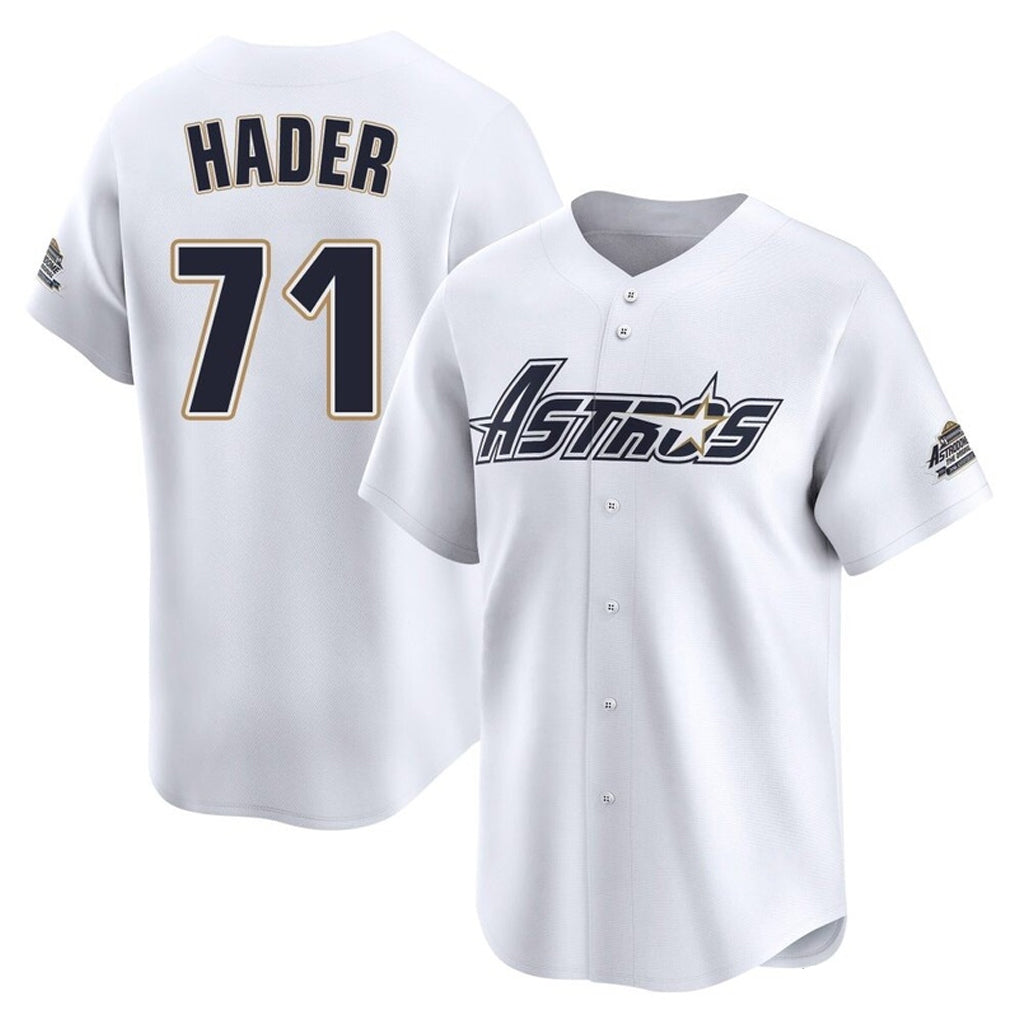 Davalo H.Astros #71 Josh Hader Player White Throwback Cooperstown Collection Limited Stitched Jerseys