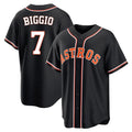 Davalo H.Astros #7 Craig Biggio Player Black Fashion Out Home Game Stitched Jerseys