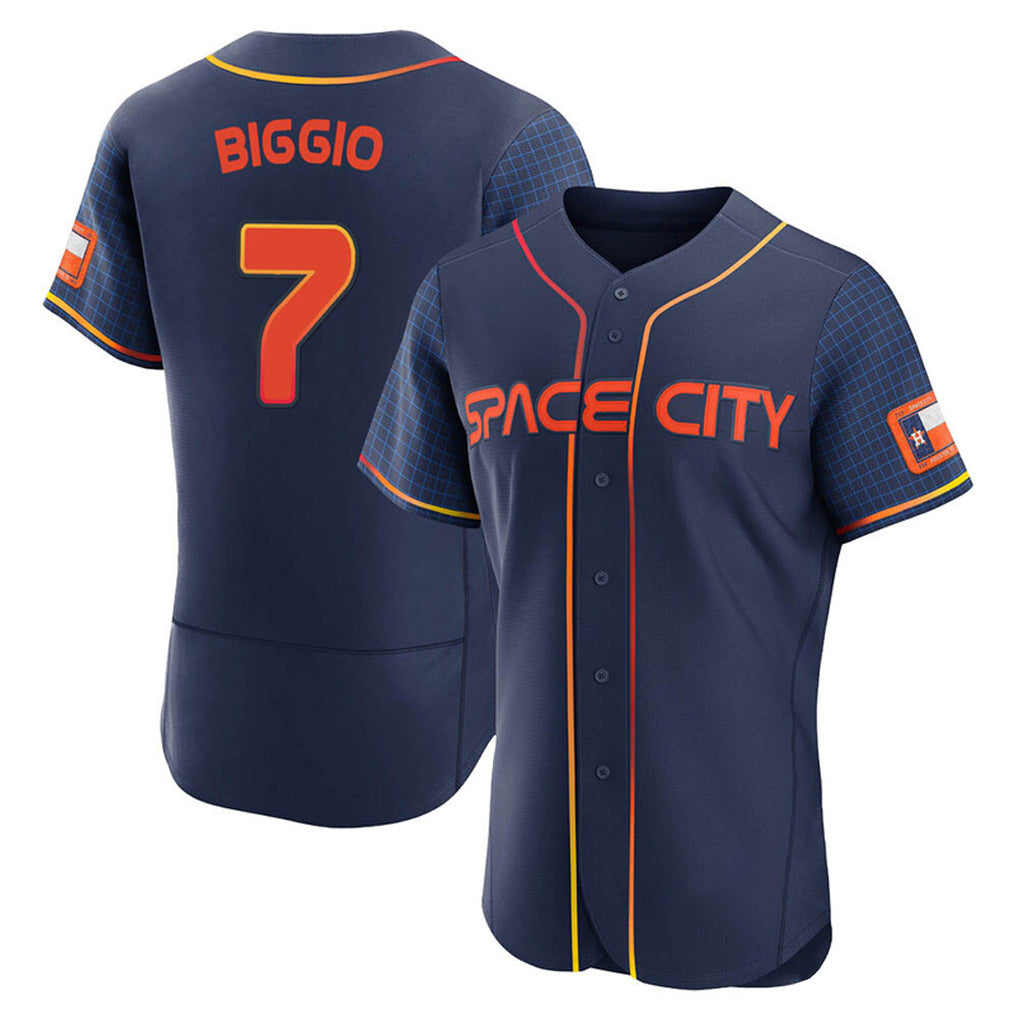 Davalo H.Astros #7 Craig Biggio Player Navy City Connect Limited Elite Home Stitched Jerseys
