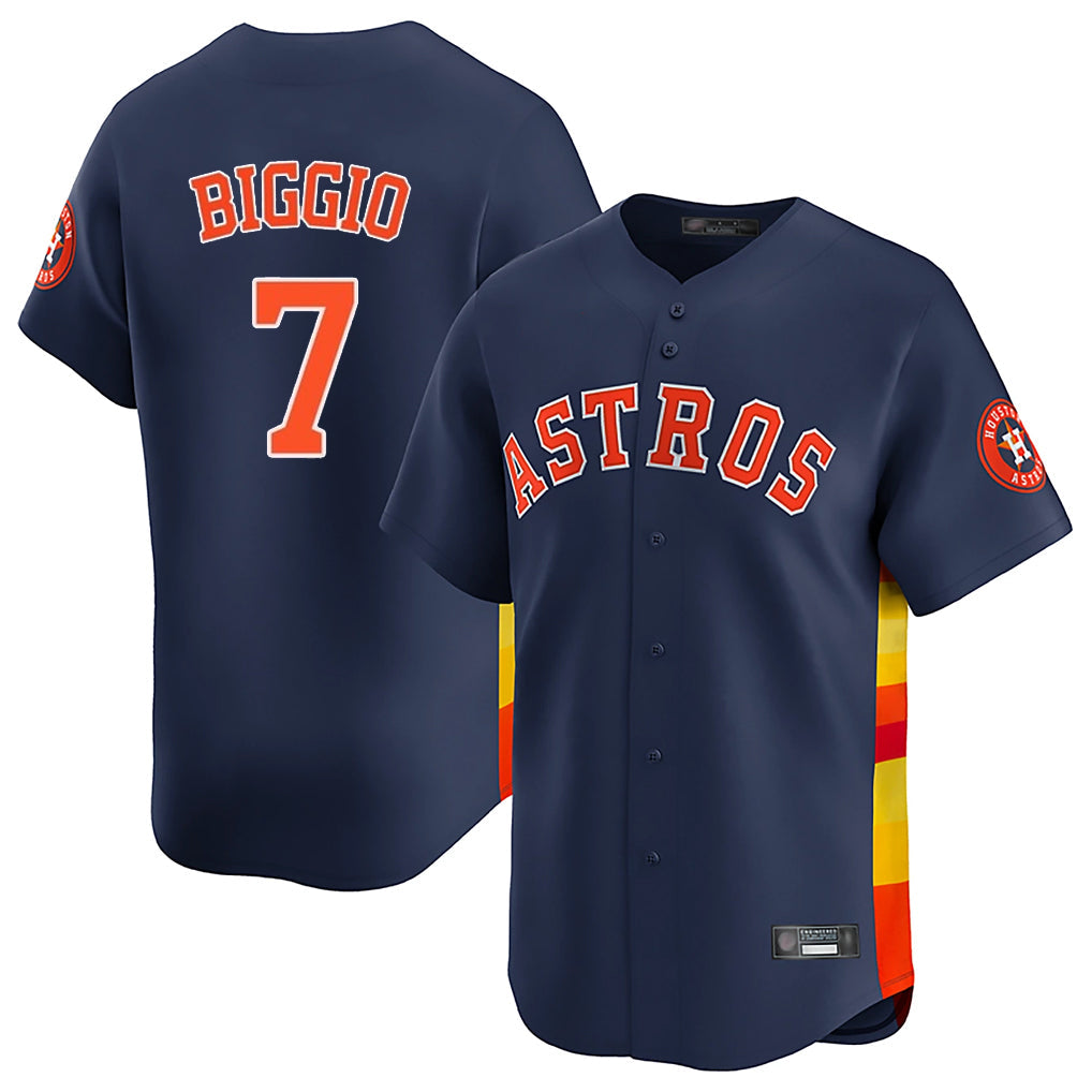 Davalo H.Astros #7 Craig Biggio Player Navy Home Limited Stitched Jerseys