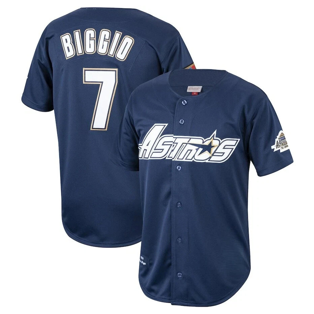 Davalo H.Astros #7 Craig Biggio Player Navy Mitchell & Ness Cooperstown Collection 1994 Limited Stitched Jerseys