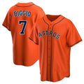 Davalo H.Astros #7 Craig Biggio Player Orange Home Game Stitched Jerseys