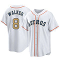 Davalo H.Astros #8 Christian Walker Player Gold Collection Game Home Stitched Jerseys