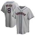 Davalo H.Astros #8 Christian Walker Player Gray Home Game Stitched Jerseys
