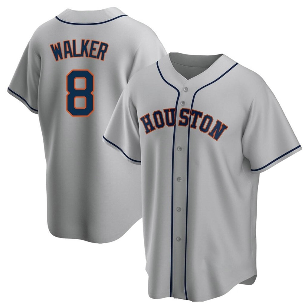 Davalo H.Astros #8 Christian Walker Player Gray Home Game Stitched Jerseys