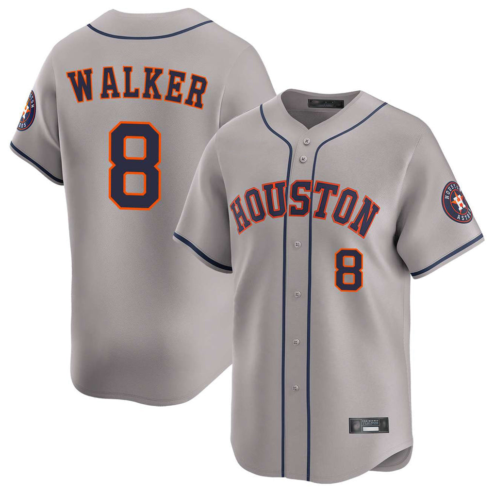 Davalo H.Astros #8 Christian Walker Player Gray Home Limited Stitched Jerseys
