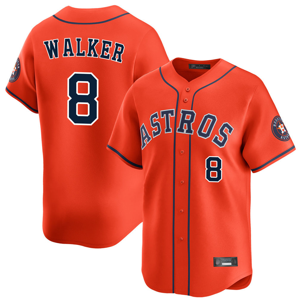 Davalo H.Astros #8 Christian Walker Player Orange Home Limited Stitched Jerseys