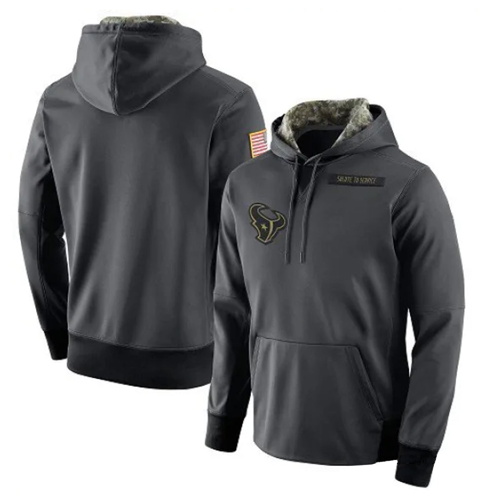 Davalo H.Texans Anthracite Salute to Service Performance Hoodie Blank Player Stitched Jerseys