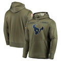 Davalo H.Texans Olive Salute to Service Pullover Hoodies Home Game Blank Player Stitched Jerseys