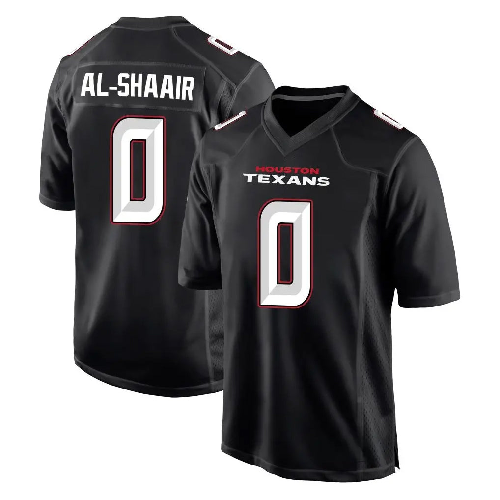 Davalo H.Texans #0 Azeez Al-Shaair Player Carbon Black Fashion Home Game Stitched Jerseys
