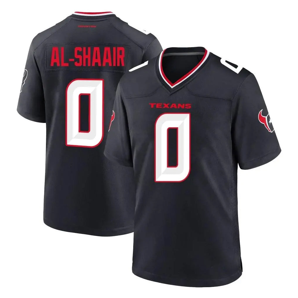 Davalo H.Texans #0 Azeez Al-Shaair Player Navy Team Home Game Stitched Jerseys