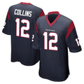 Davalo H.Texans #12 Nico Collins Player Navy Home Game Stitched Jerseys