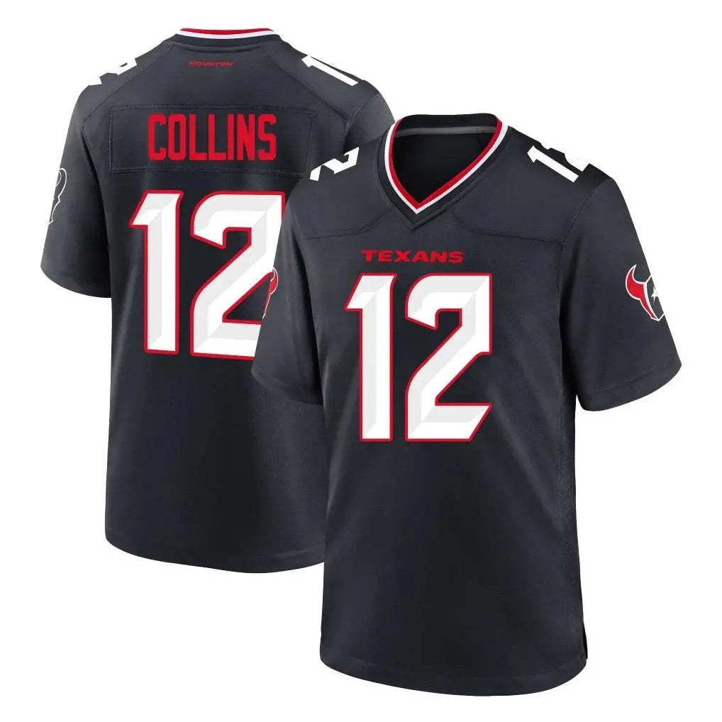 Davalo H.Texans #12 Nico Collins Player Navy Team Home Game Stitched Jerseys