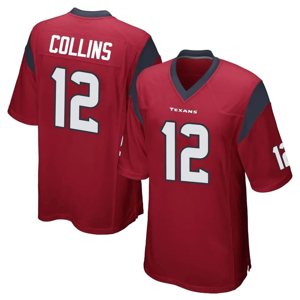 Davalo H.Texans #12 Nico Collins Player Red Home Game Stitched Jerseys