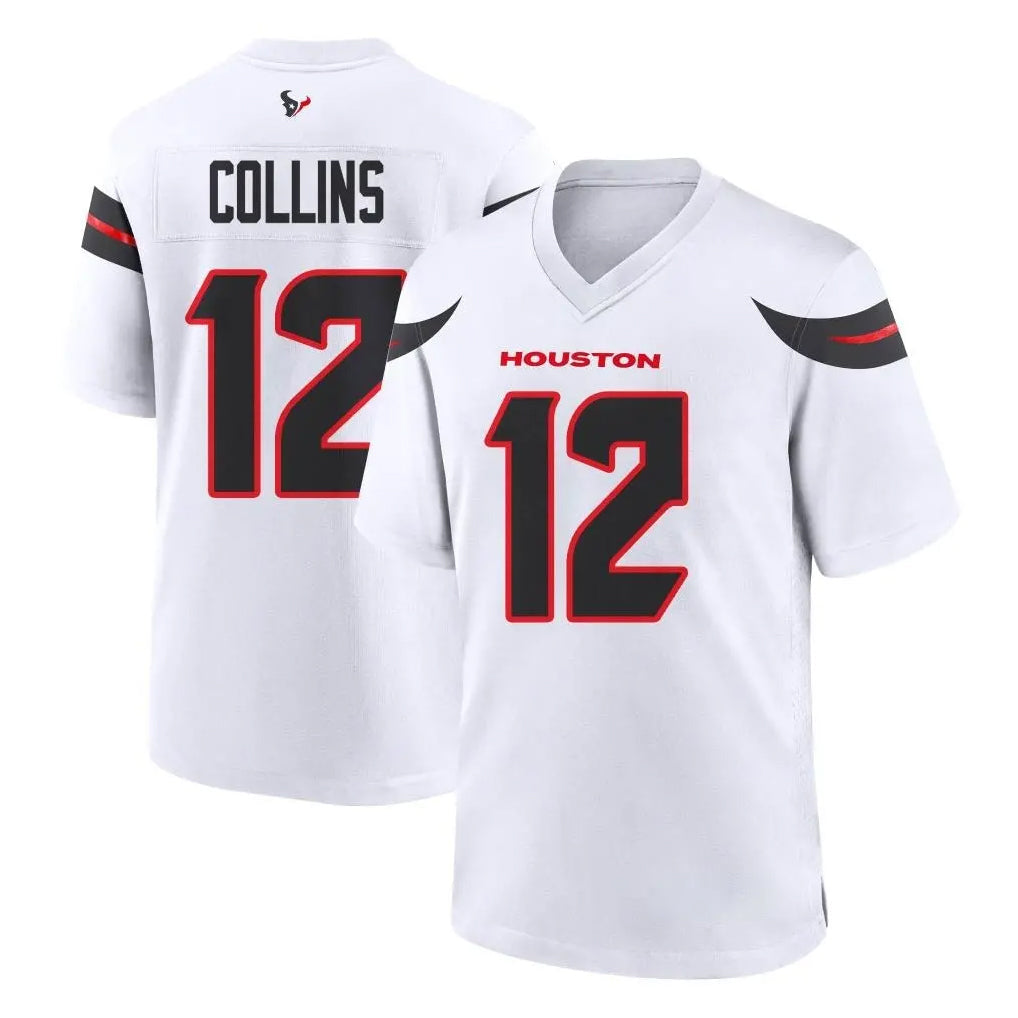 Davalo H.Texans #12 Nico Collins Player White Home Game Stitched Jerseys